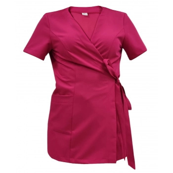 Bluza medyczna, kosmetyczna wiązana damska - LENA - amarant