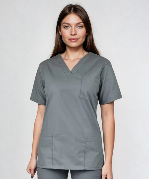 Bluza medyczna scrubs damska - ARIA - szary