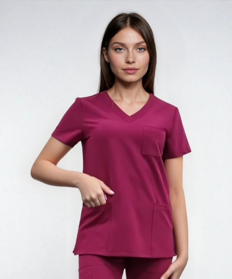 Bluza medyczna damska - CASSIE - wiśnia Bluza medyczna damska - CASSIE - wiśnia