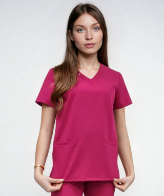 Bluza medyczna damska - DAISY - amarant