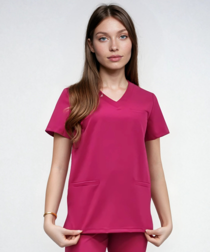 Bluza medyczna damska - DAISY - amarant