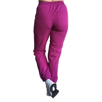 Spodnie medyczne joggery - ELLIE - purpura